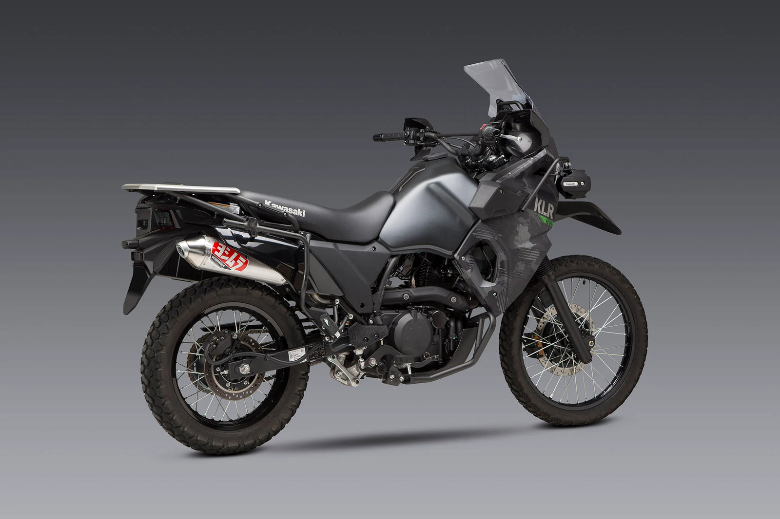 Yoshimura KLR650 2022-26 Race RS-2 Stainless Slip-On Exhaust, W/ Stainless Muffler