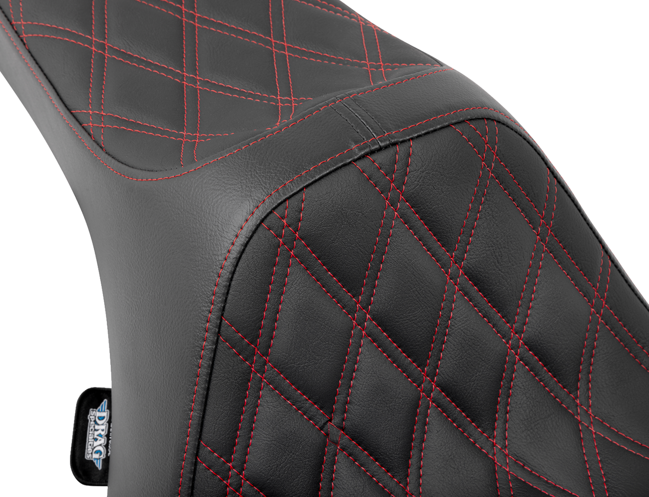 Drag Specialties Seats Predator III Seat - Double Diamond - Red Stitched - FLT/FLH '23-'24