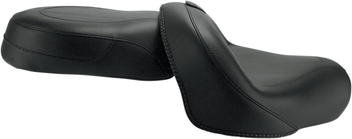 Mustang Seat - Vintage - Wide - Touring - With Driver Backrest - Two-Piece - Smooth - Black - VStar 950