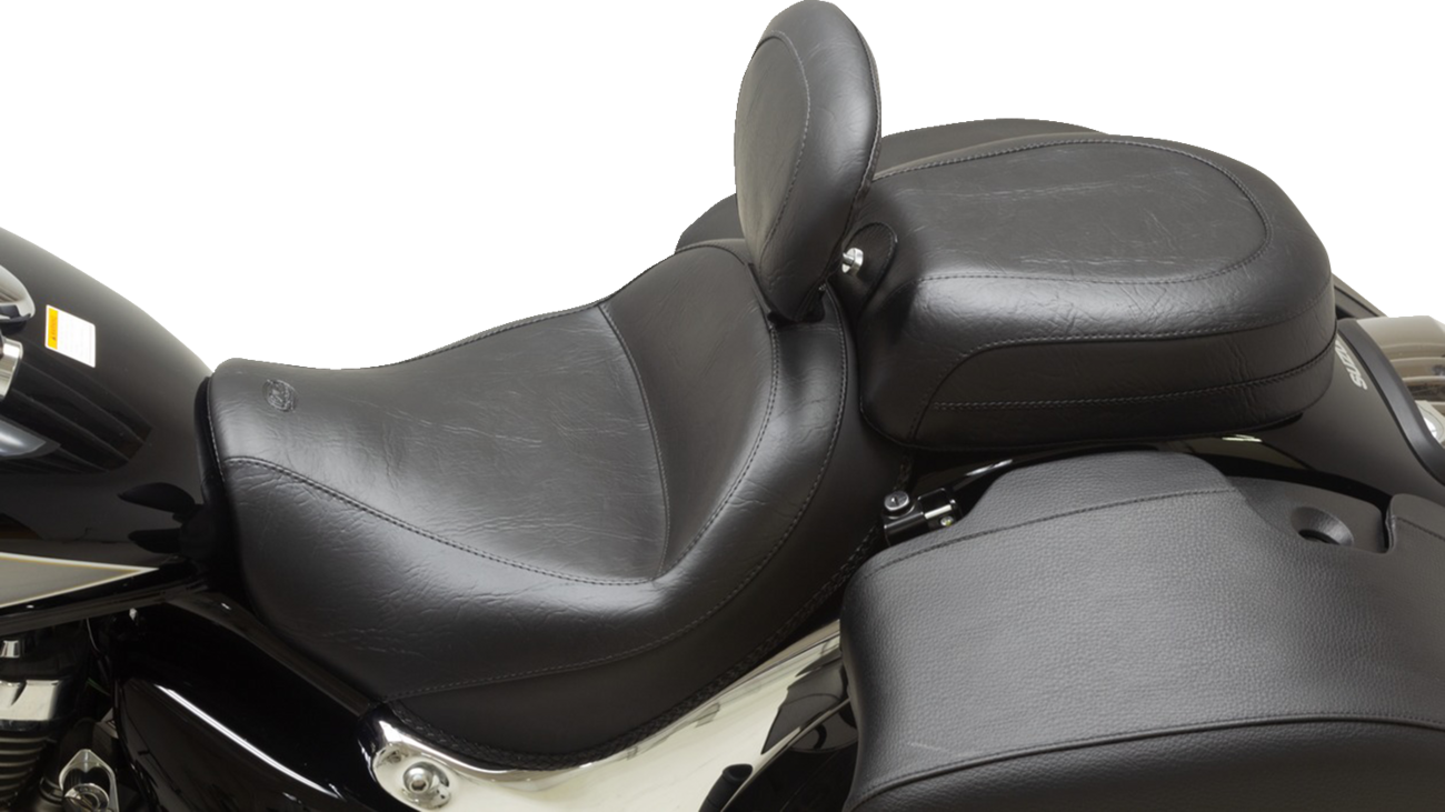 Mustang Recessed Wide Touring Seat - Passenger - Black W/O Studs - C90T '15-'19