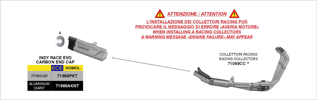 Arrow 71969AKN Homologated Full System With Indy Race Evo Aluminium Dark Slip On