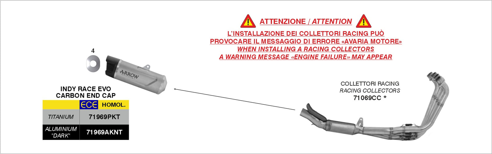 Arrow 71999AKN Homologated Full System With Indy Race Evo Aluminium Dark Slip On