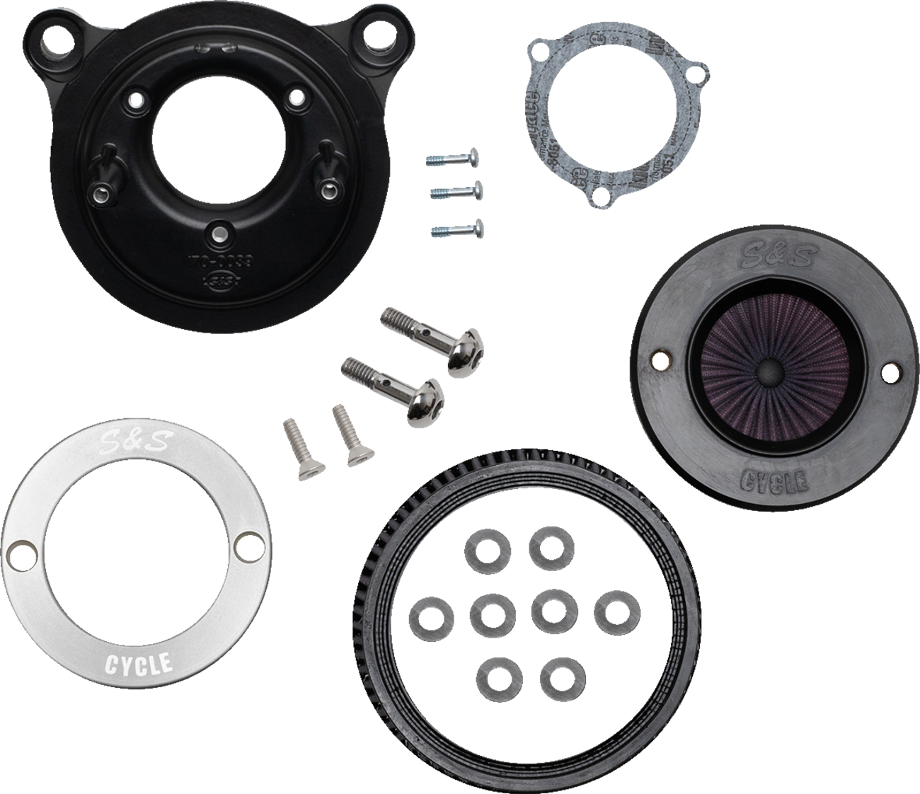 S&S Cycle Air Stinger Stealth Air Cleaner Kit - Black Chrome Ring