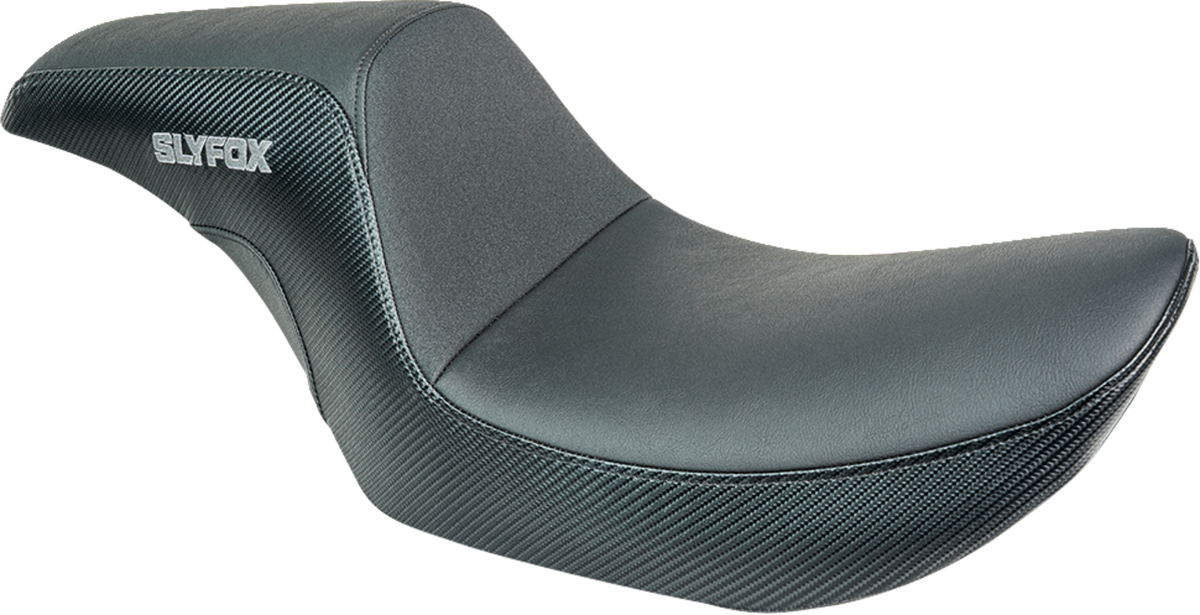 Slyfox Drifter Seat - Gray Logo - Black Vinyl - Smooth - FXR '82-'00