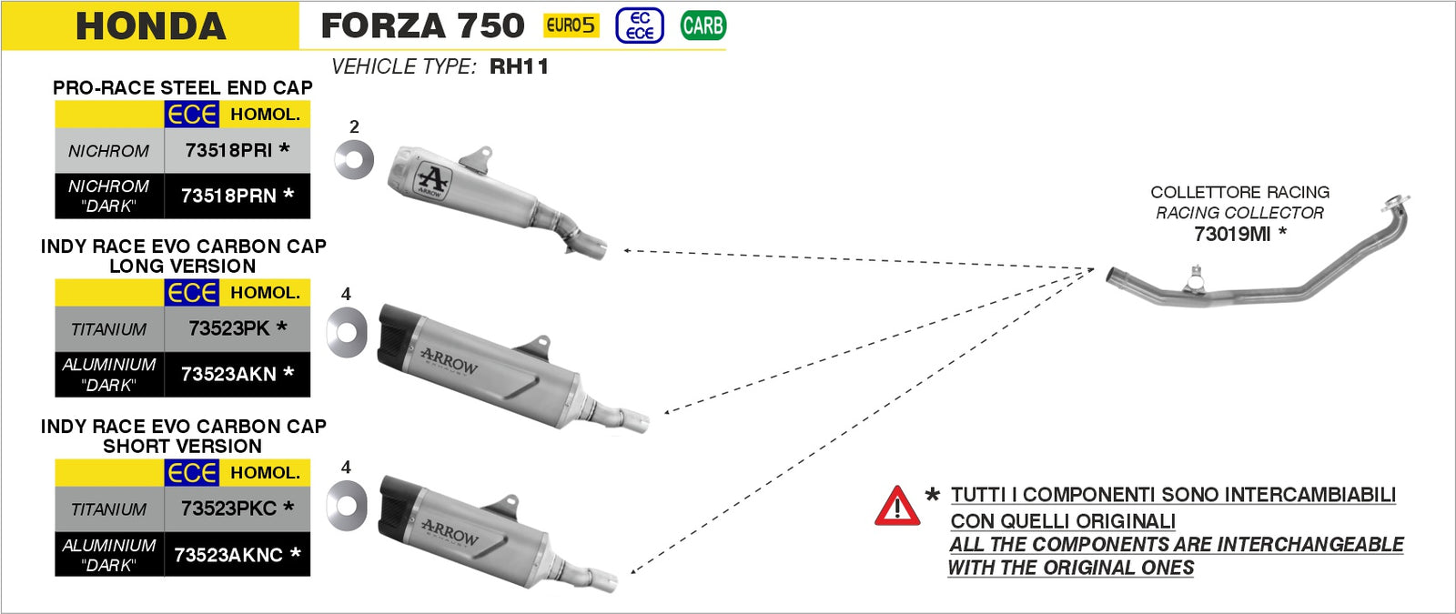 Arrow 73019MI Racing Header