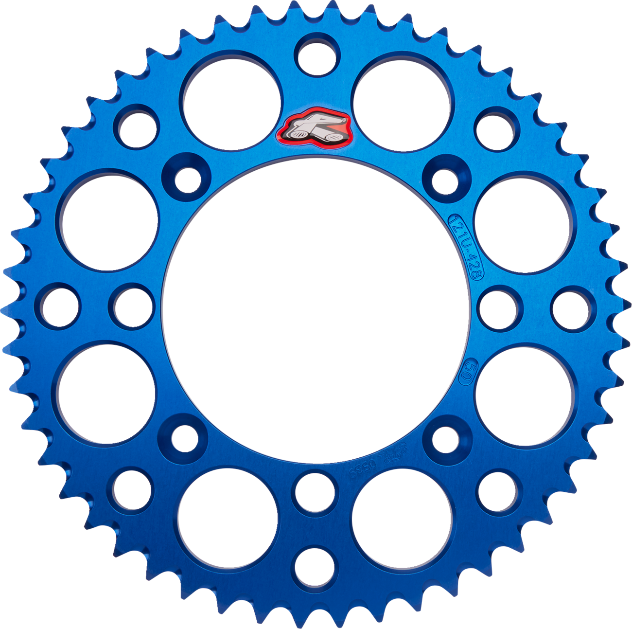 Renthal Rear Sprocket - Aluminum - 50 Tooth - Blue - Suzuki/Yamaha