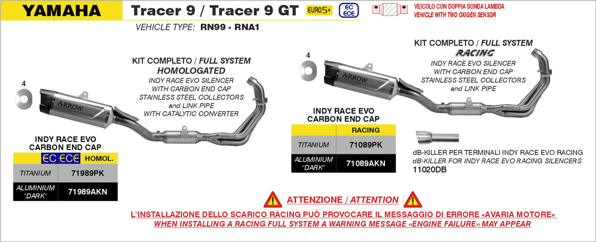 71089PK Full System Racing With Indy Race Evo Titanium Slip Ons