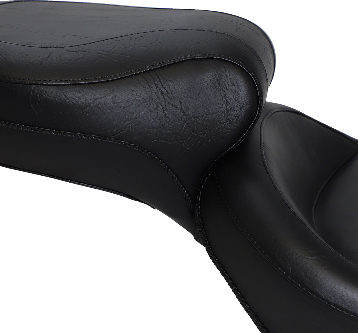 Mustang Vintage Style Seat - Wide - Smooth - Black - FXST/FLST