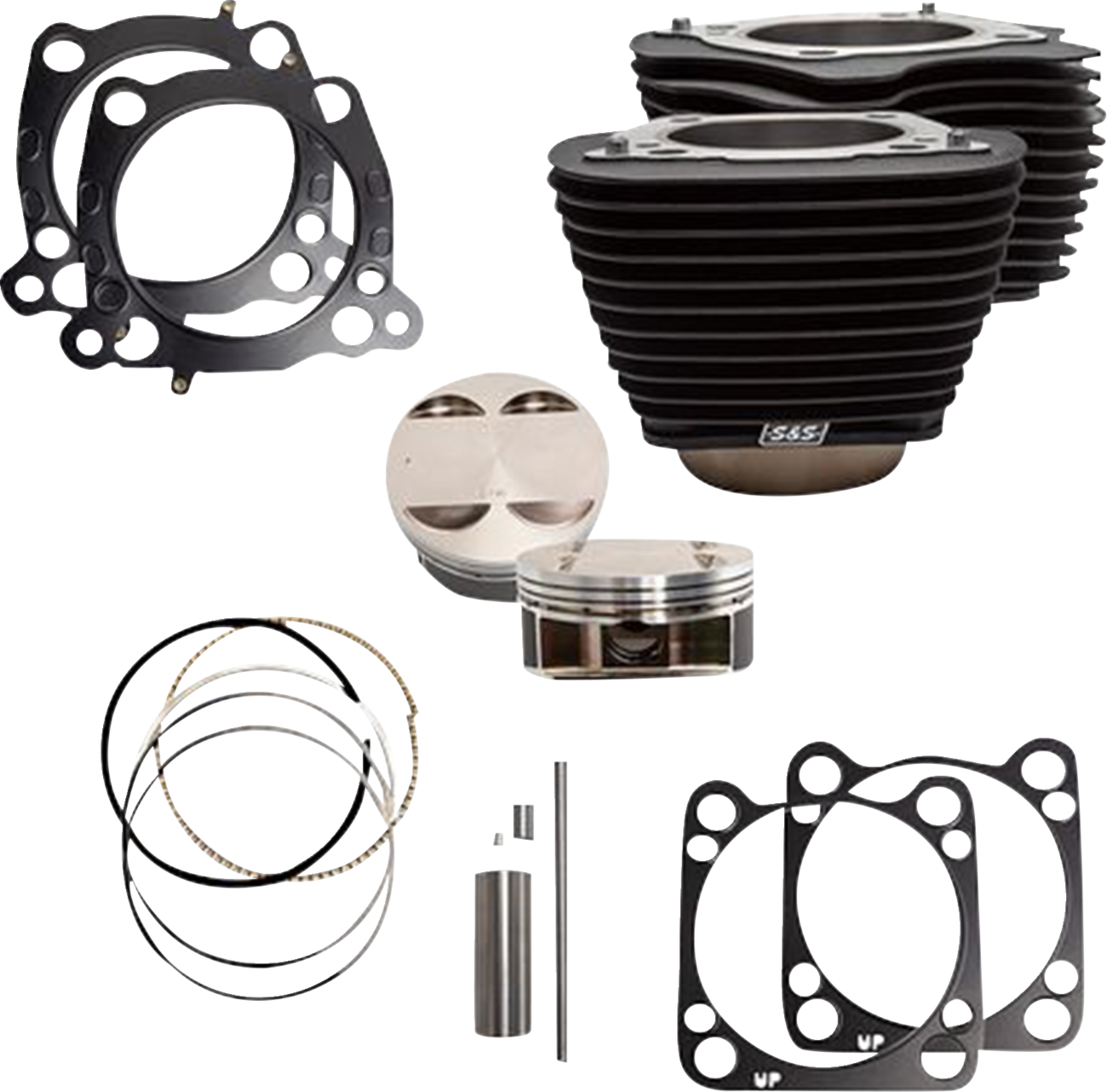 S&S Cycle Cylinder Kit - 131" Stroker Cylinder - Wrinkle Black W/O Highlights - M8
