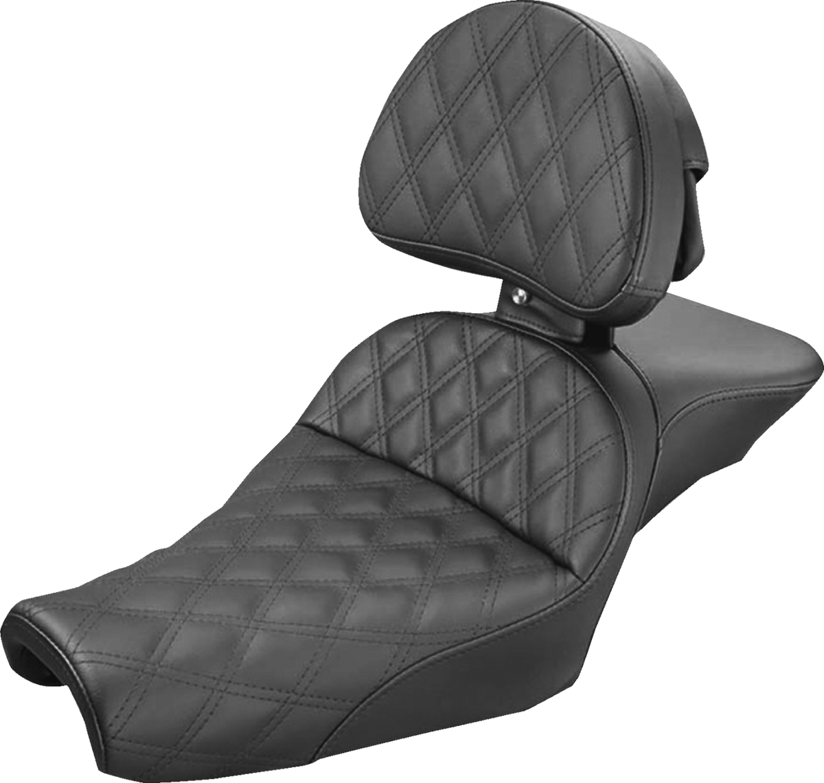 Saddlemen Explorer Seat - With Backrest - Lattice Stitched - Black - XL '04-'22