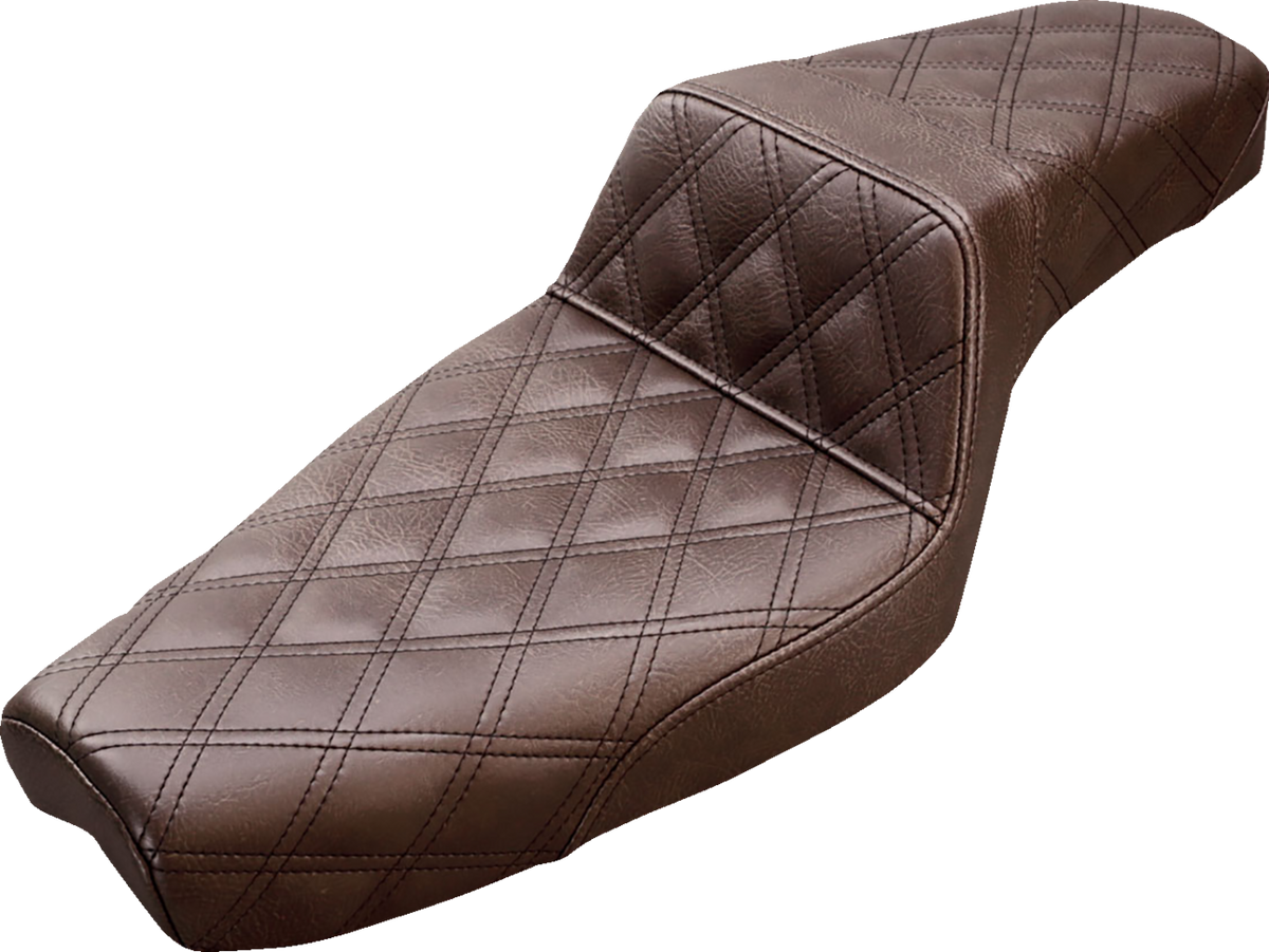 Saddlemen Step-Up Seat - Full Lattice Stitch - Brown - XL