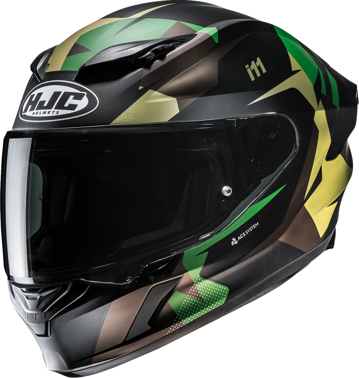 HJC I11 Plus Instant Helmet - Black / Brown / Green / MC4SF / Matte / 3XL