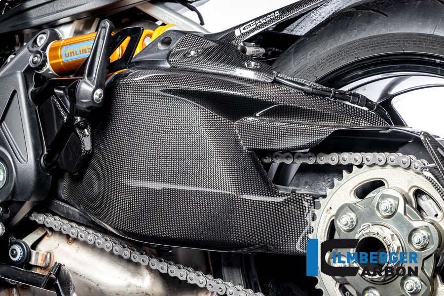 Ilmberger Carbon Swingarm Cover With Upper Chain Guard Ducati Diavel 1260 - Gloss