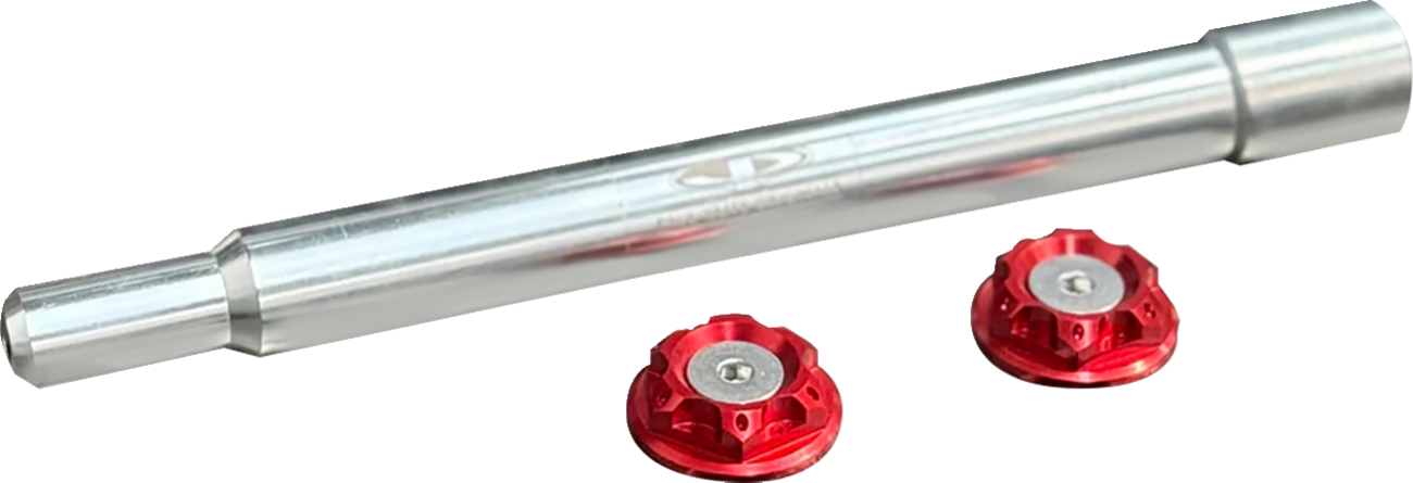 Paul Yaffe Bagger Nation Y-Axle With Turret Style Axle Cover Kit - Custom - Front - Red - 25 MM