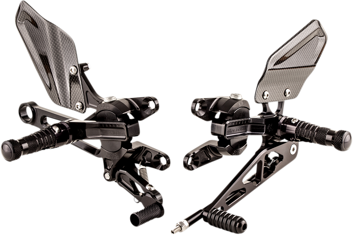 Gilles Tooling Adjustable Rearset - Black - Aprilia