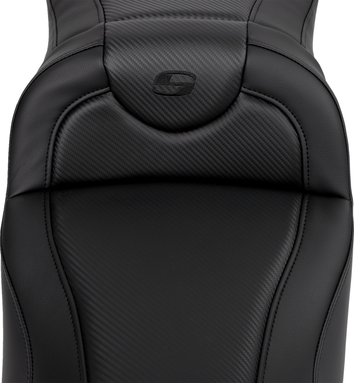 Saddlemen Roadsofa™ Extended Reach Seat - Carbon Fiber - Black Stitch - Without Backrest - FL '08-'24