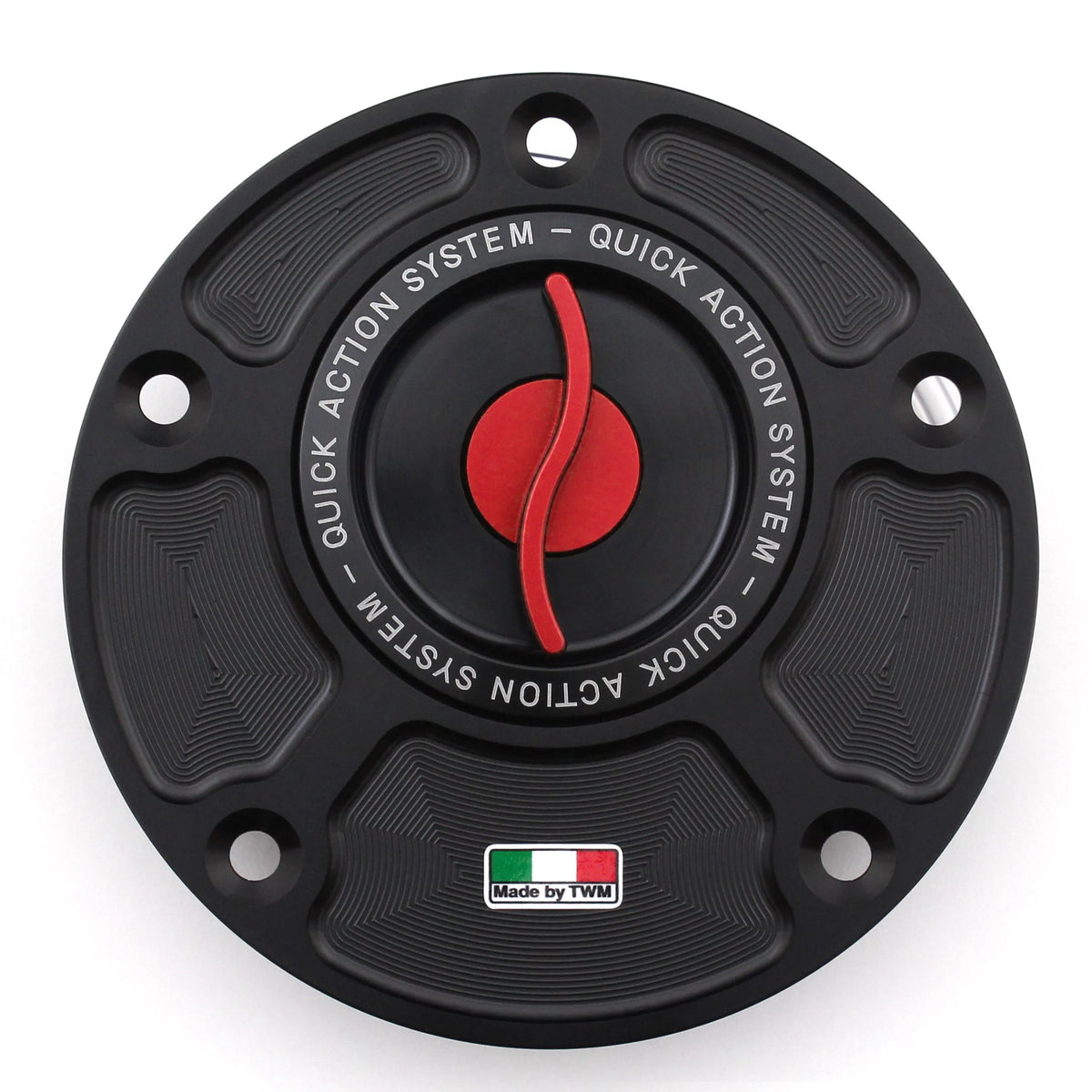 TWM CNC Aluminum Gas Cap / Fuel Cap with Red Center Cap for Yamaha Motorcycles