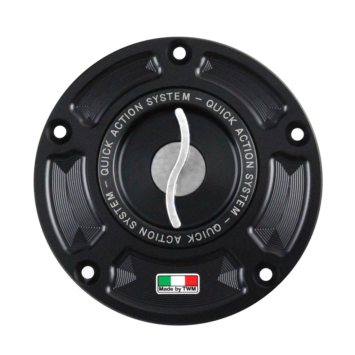 TWM CNC Aluminum Gas Cap / Fuel Cap with Silver Center Cap for Honda Motorcycles