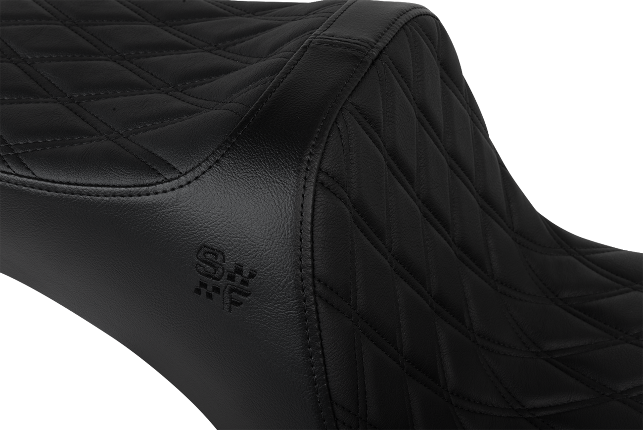 Slyfox Chariot Seat - Black Double Diamond Stitch - Black Logo - FLSB '18-'21/FXLR '18-'26