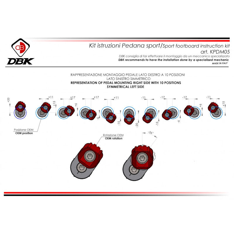 Ducabike DBK CNC Machined Rider Adjustable Footpegs For Diavel V4