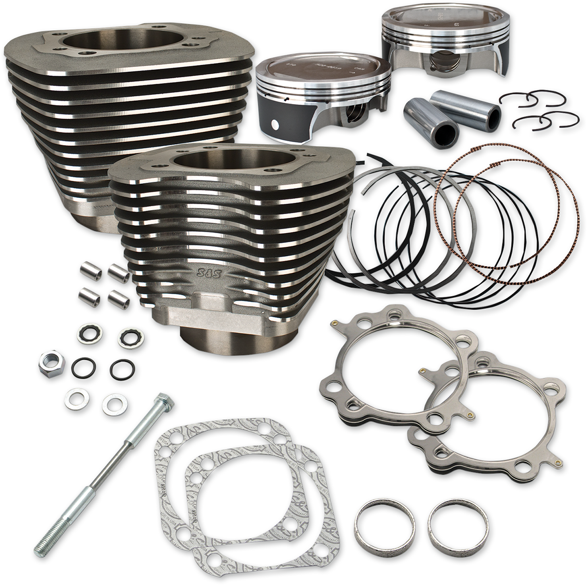 S&amp;S Cycle 124" Big Bore Cylinder Kit - Wrinkle Black - Twin Cam