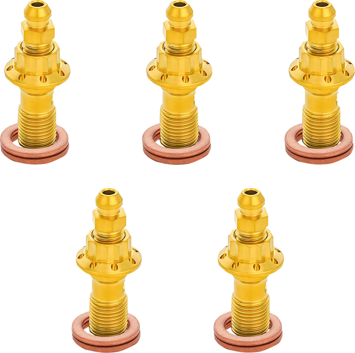 Arlen NESS Banjo Bolt 5-Pack - 10mm - Gold