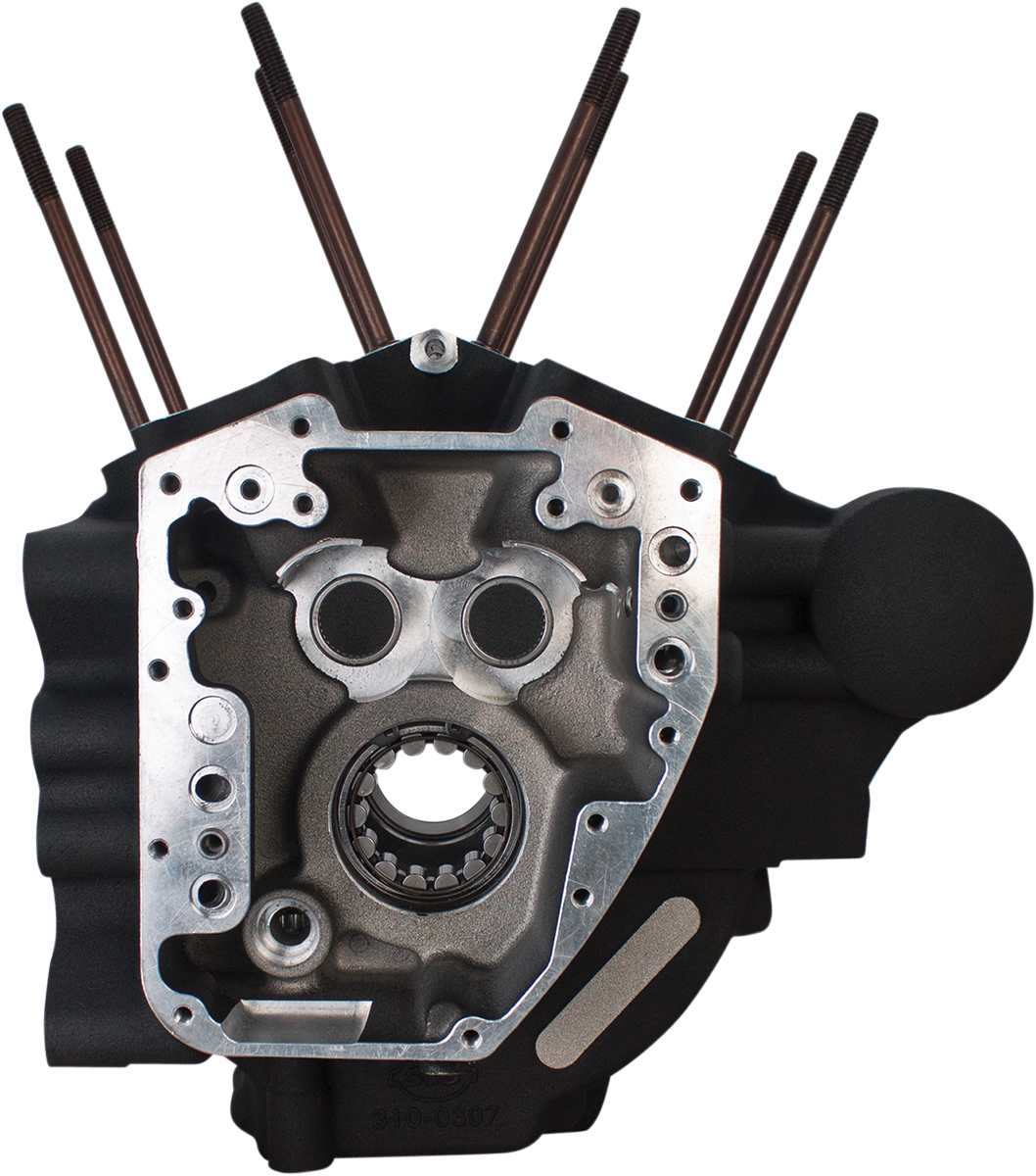 S&amp;S Cycle Engine Case - 4.125" Bore W/Stock Stud Pattern - Wrinkle Black - Twin Cam