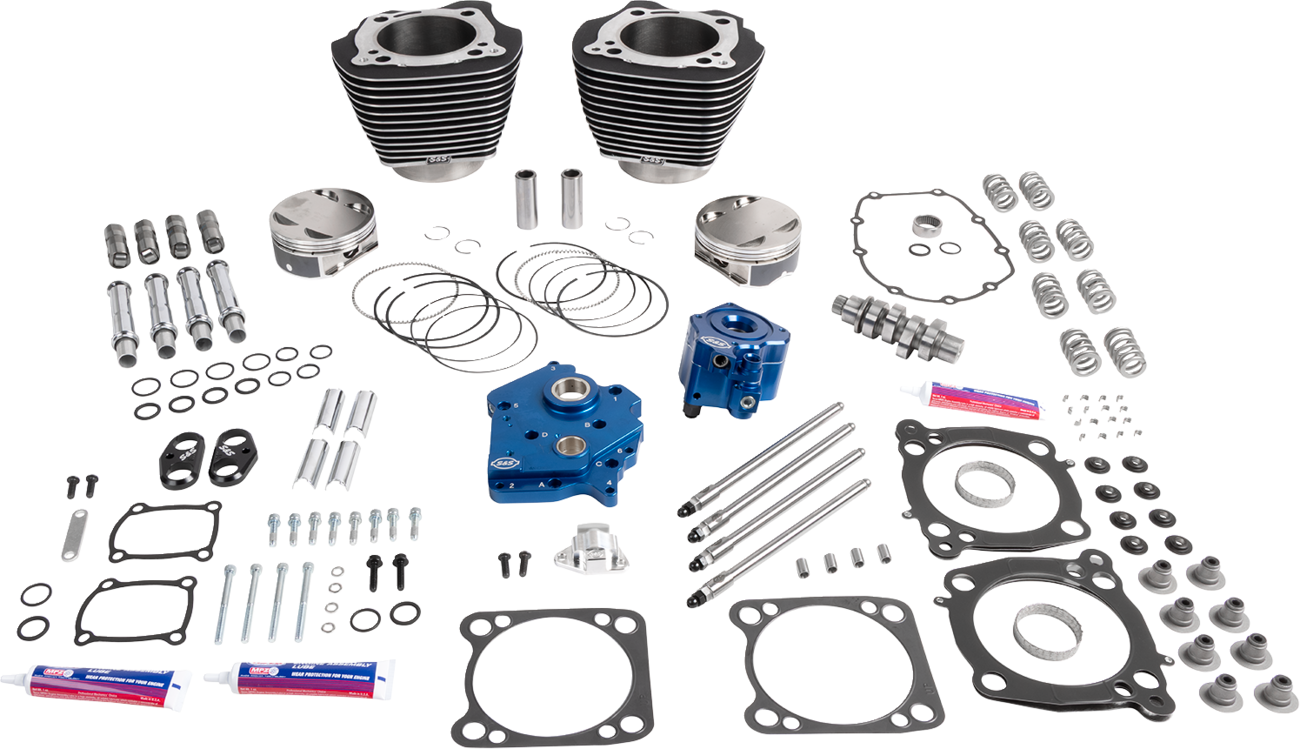 S&S Cycle 132" Power Package - HPT496 - Gear Drive - Oil Cooled - Balck With Highlights - 114"/117" M8