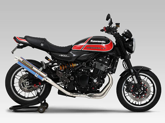 Yoshimura Z900rs/Cafe 2018-25 JMCA F-Spec Race Titanium Full System W/ Titanium Blue Sleeve