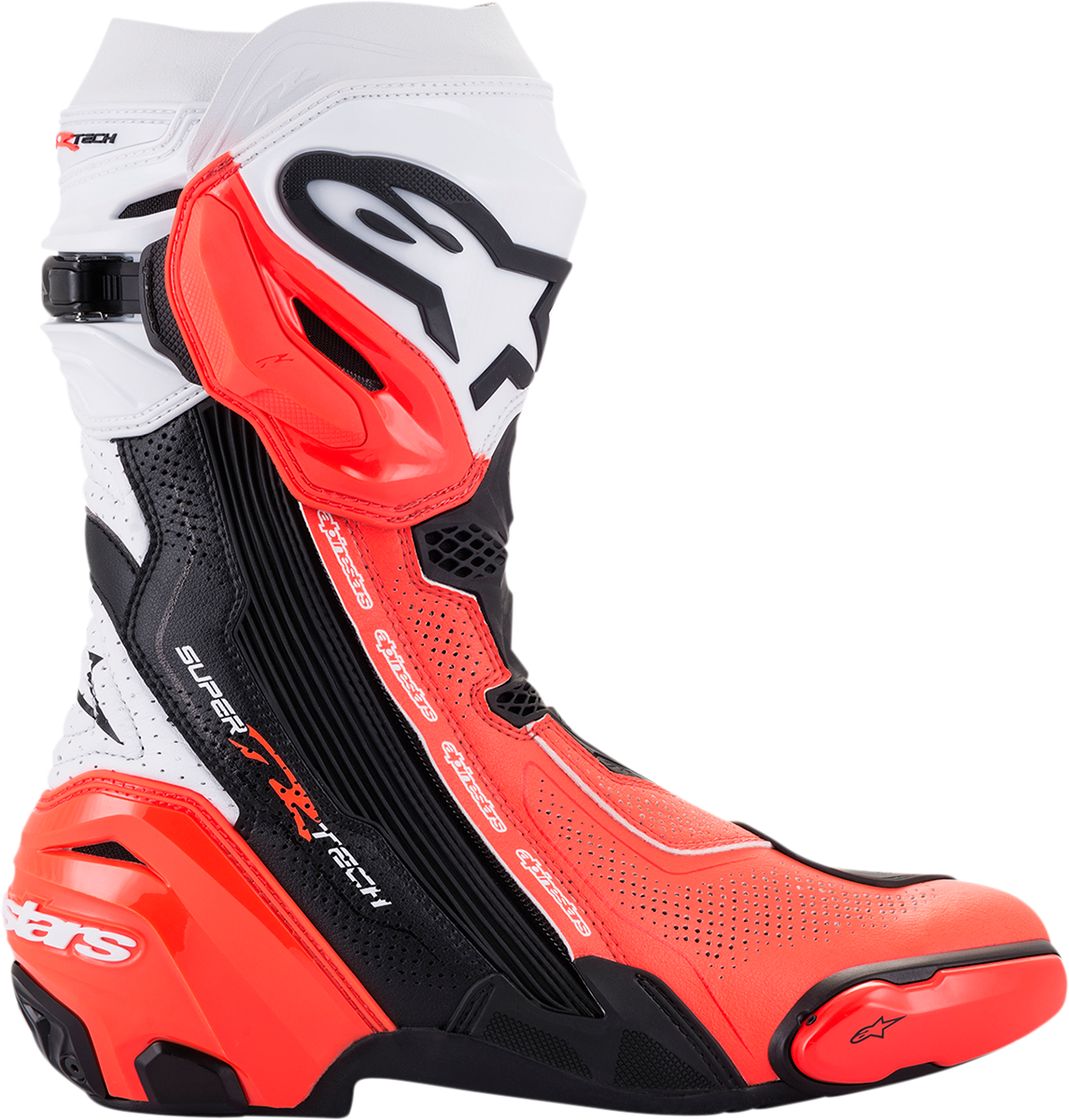 Alpinestars Supertech R Vented Boots - Black/Fluorescent Red/White - US 10.5 / EU 45