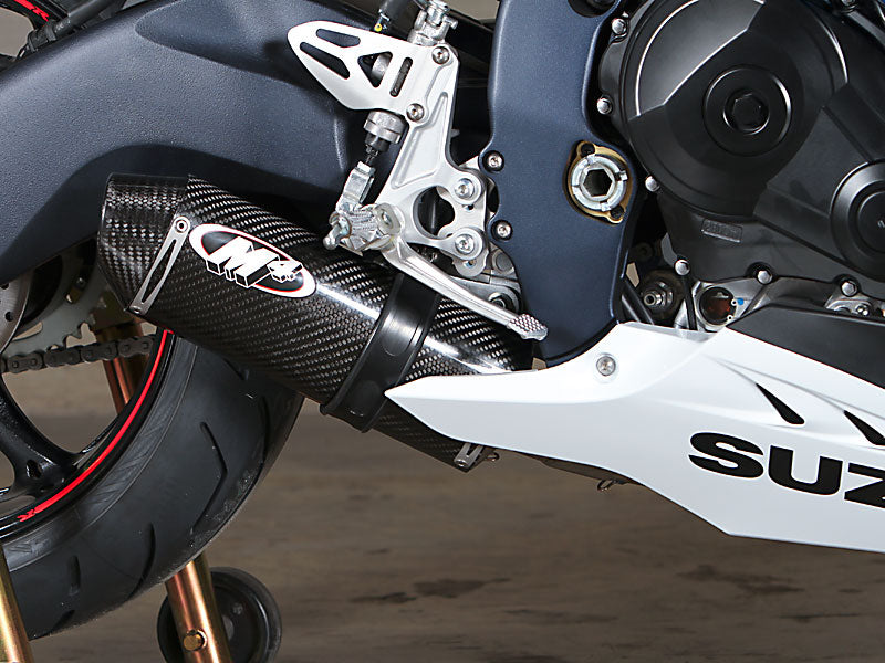 M4 Exhaust 2012-16 GSXR 1000 Street Slayer Full System Carbon Detail