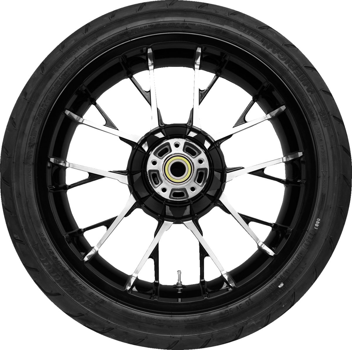 Coastal Moto Marlin Rear Wheel - Black Cut (18") | Dunlop AE2 Tire (180/55b18)