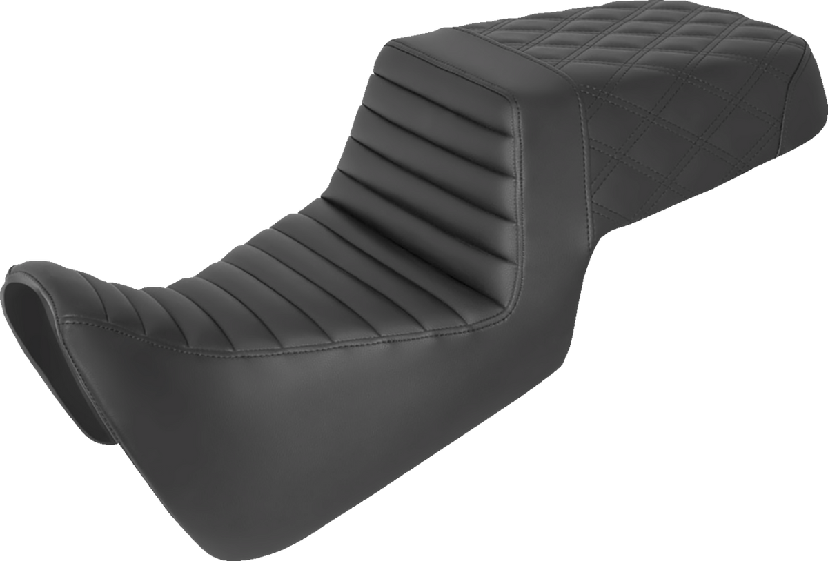 Saddlemen Step-Up Seat - Front Tuck-N-Roll/Rear Lattice Stitch - Black - Pan America '21-'24