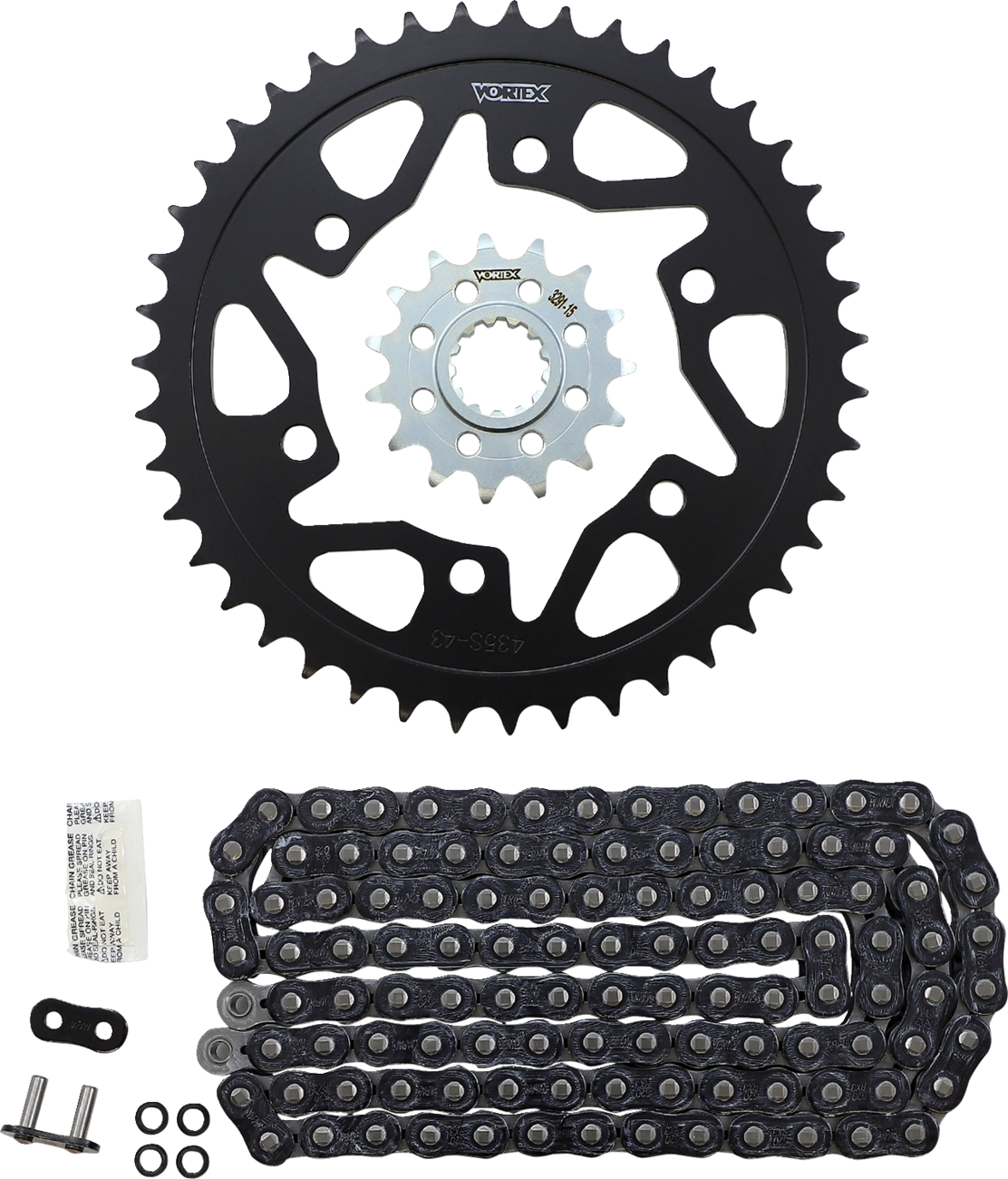 Vortex Chain And Sprocket Kit - GFRS - Black - Yamaha FZ/MT-10