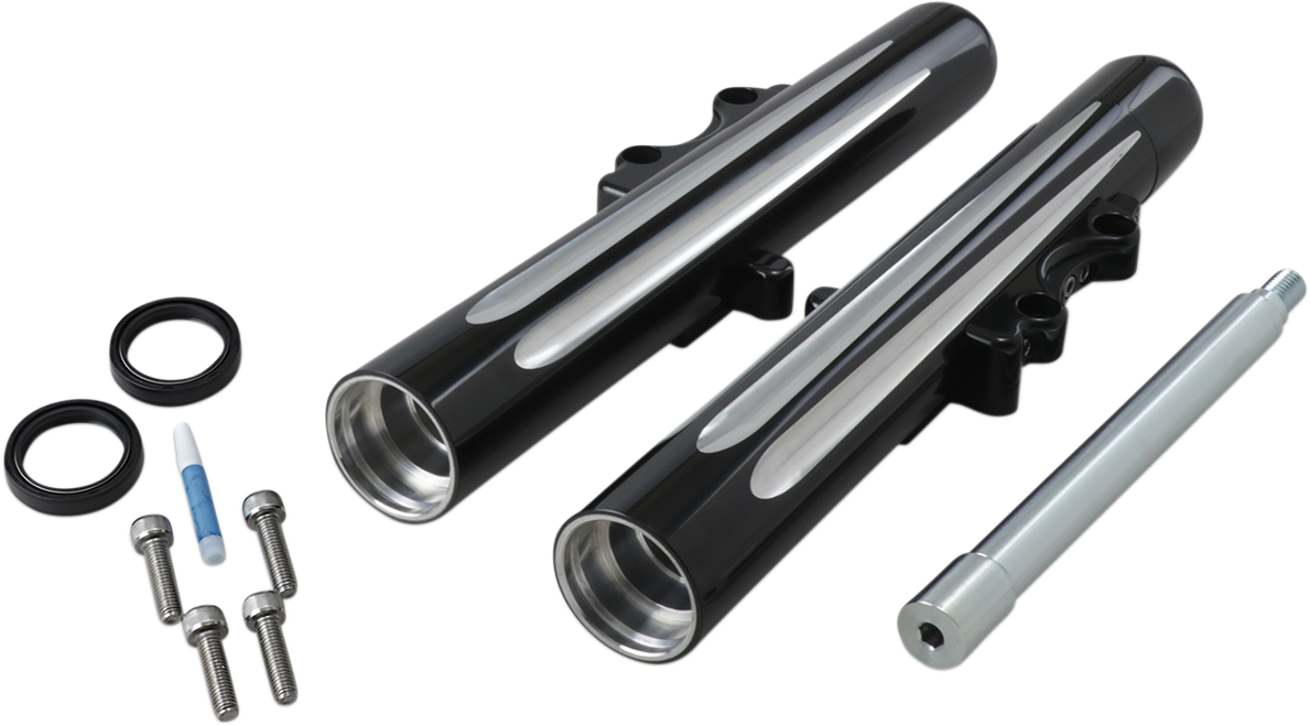 Arlen NESS Fork Legs - Black Anodized - Deep Cut - Dual Disc - '00-'07 FLT