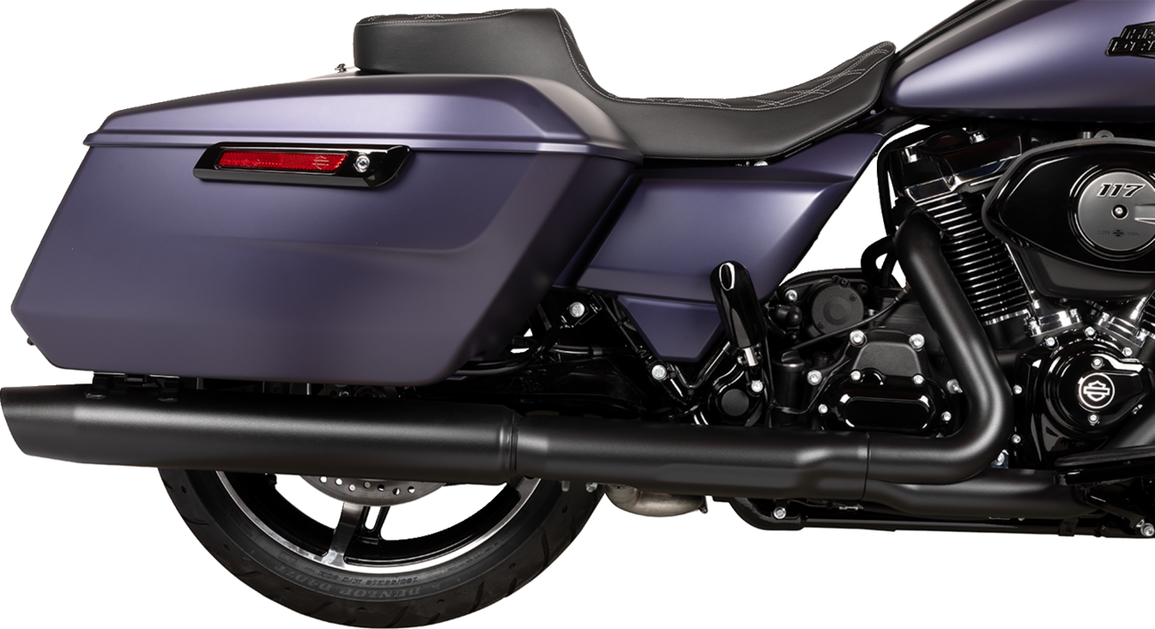Drag Specialties Seats Performance Predator 2-Up Seat - Extended Reach - Vinyl - Silver Double Diamond Stitch