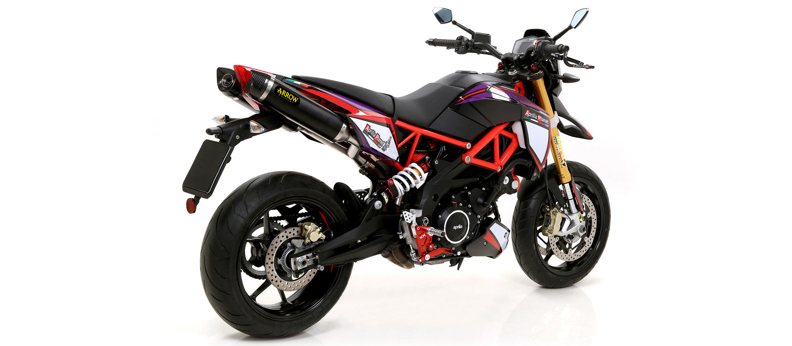 Arrow 71907AKN Aluminium Dark Thunder Slip Ons (Right And Left) With Carbon End Cap