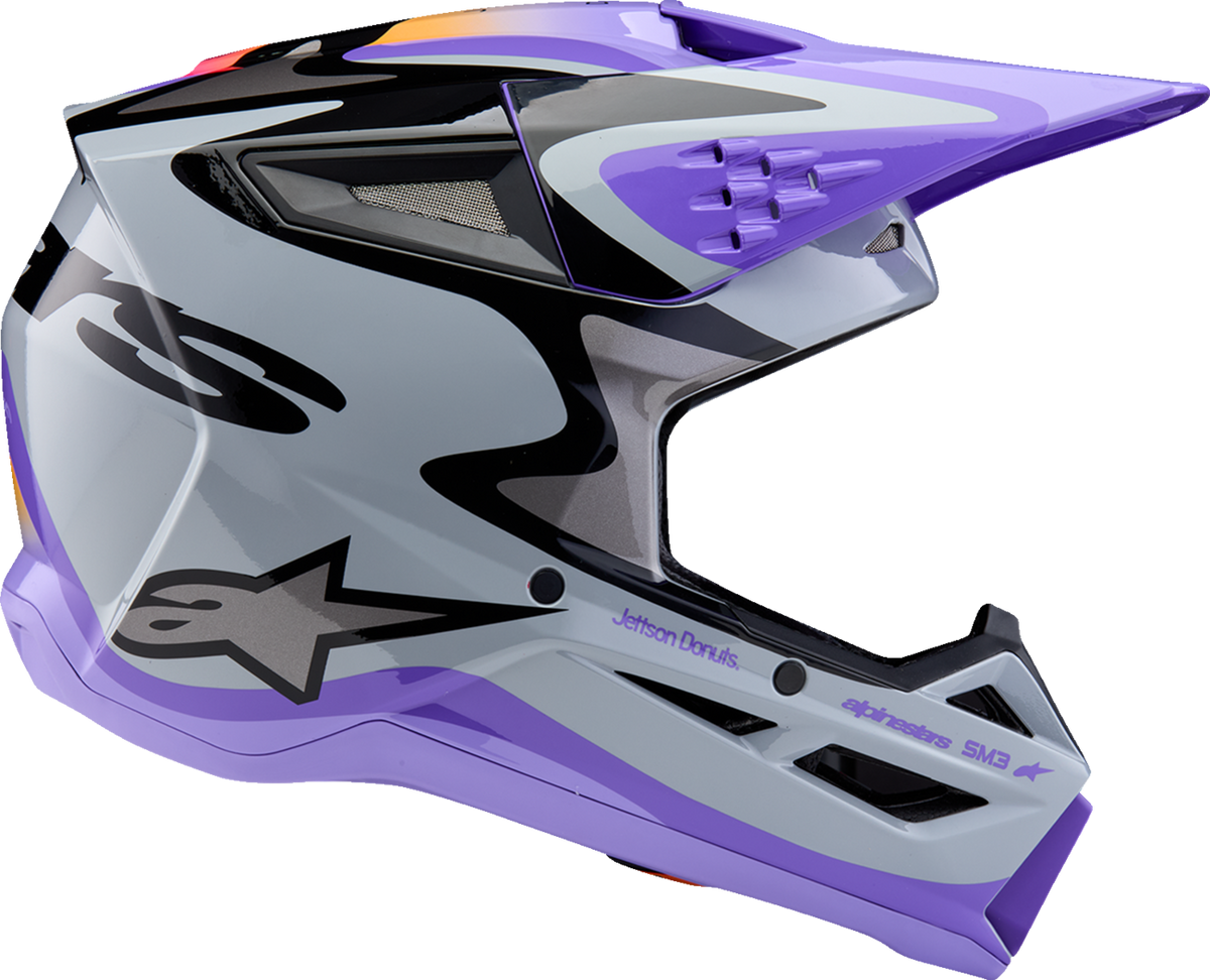 Alpinestars Youth SM3 Helmet - Jettson - Glosss Black/Gray/Purple - Medium