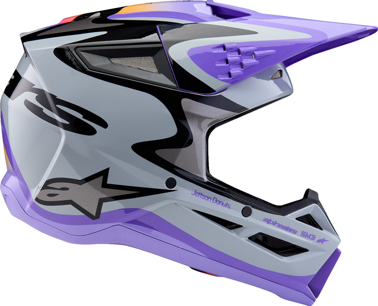 Alpinestars Youth SM3 Helmet - Jettson - Glosss Black/Gray/Purple - Medium