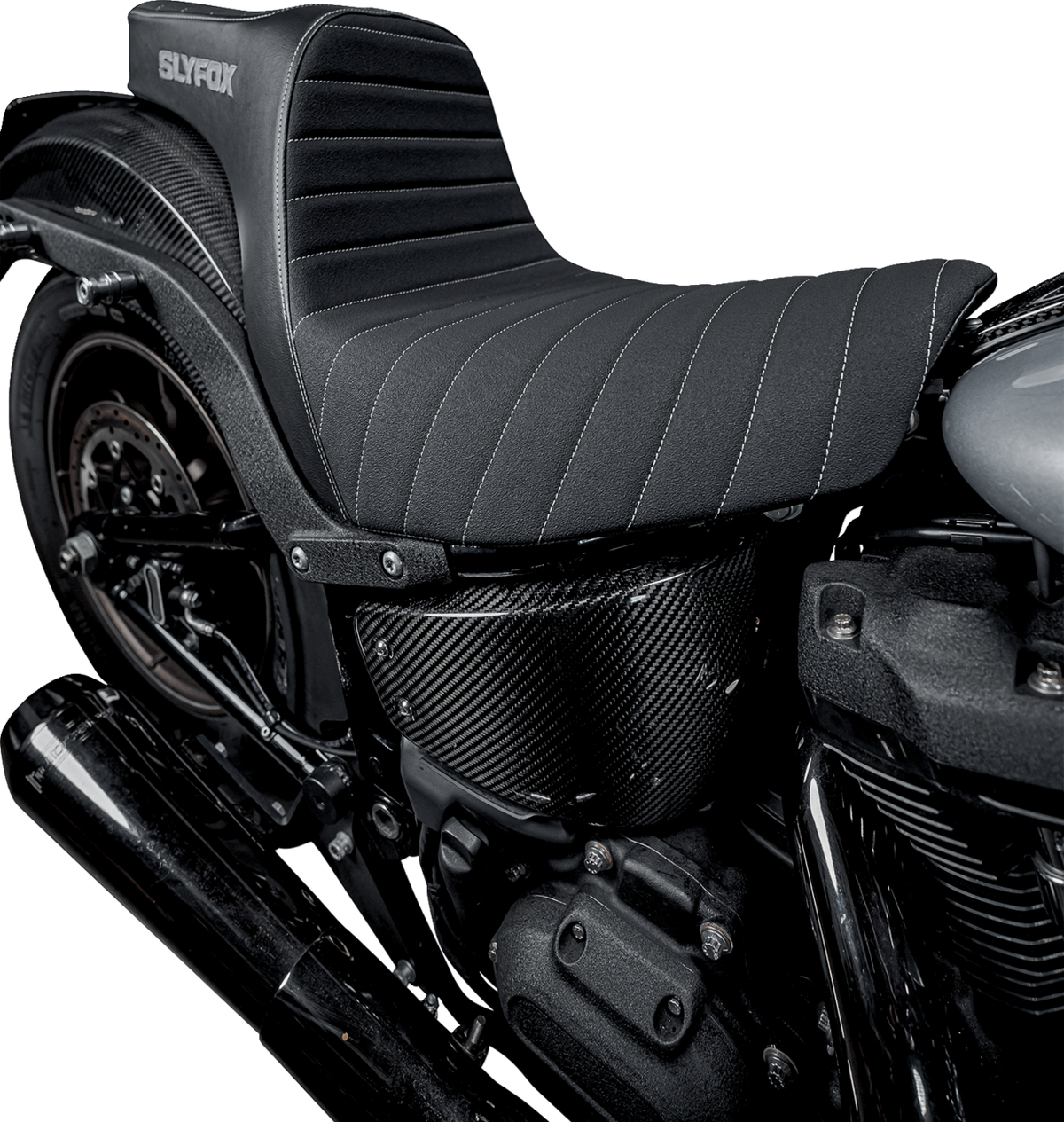 Slyfox High Noon Seat - Vinyl - Classic Stitch - Silver Logo - FL/FX '18-'24