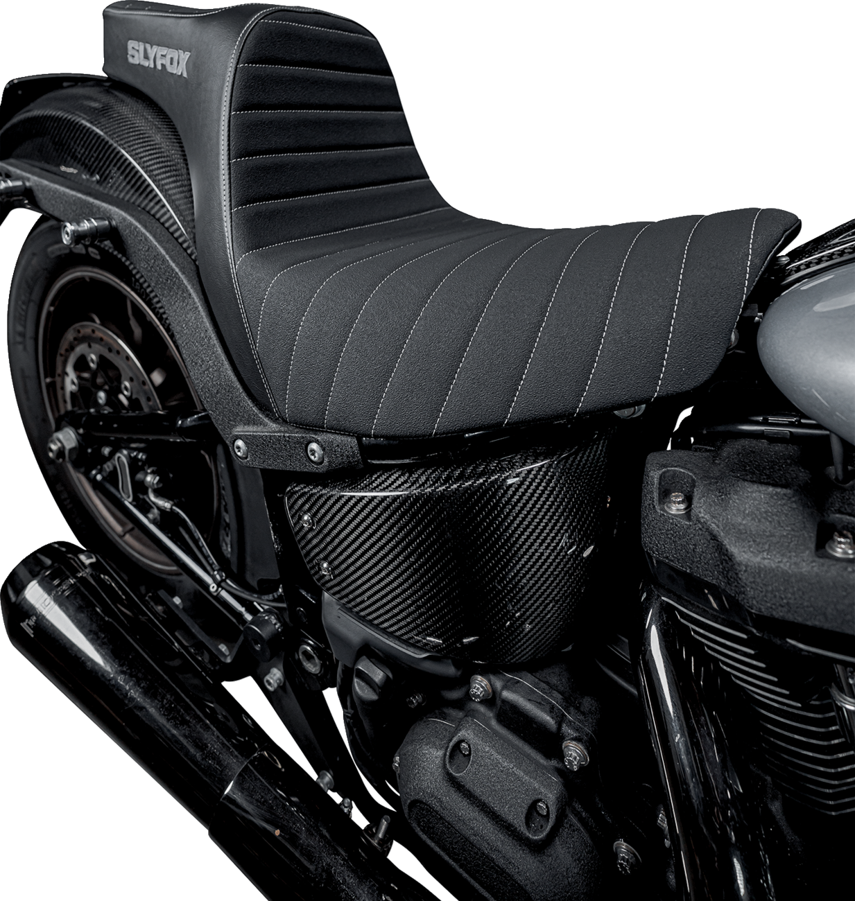 Slyfox High Noon Seat - Vinyl - Classic Stitch - Silver Logo - FL/FX '18-'24