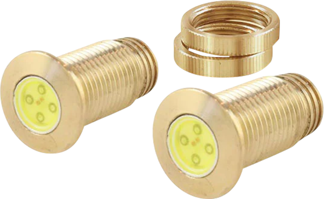 Paul Yaffe Bagger Nation Lightning Bolts LEDs - Brass / White