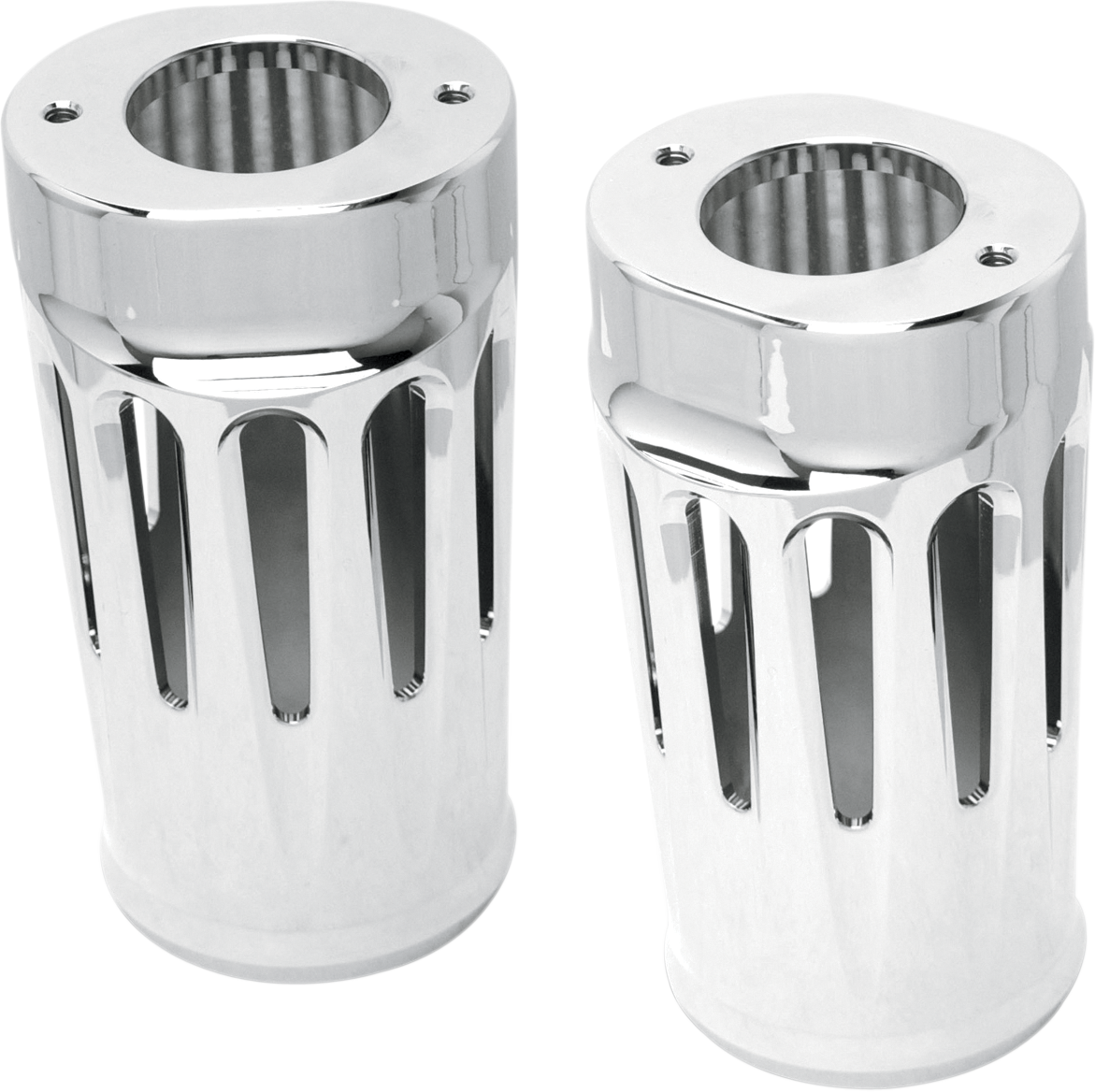 Arlen NESS Fork Boot Covers - Chrome - Deep Cut - FLHTD