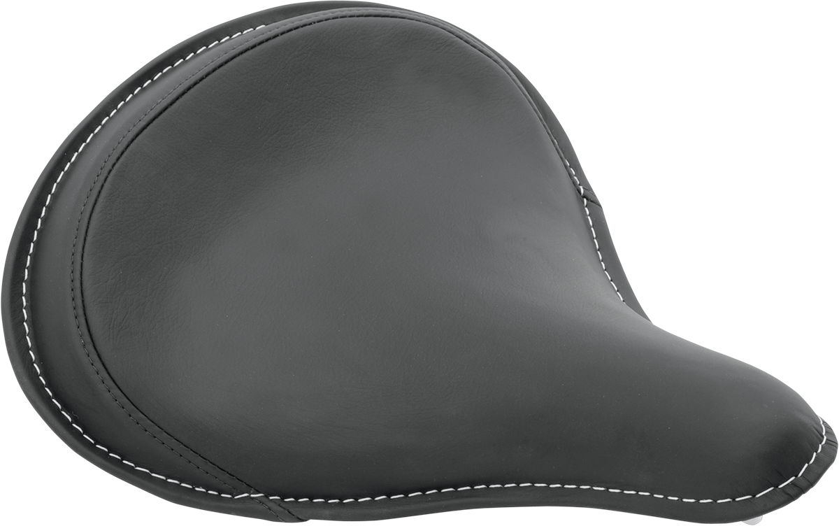 Drag Specialties Seats Seat - Spring Solo - Large - Black Solar-Reflective Leather/White Perimeter Stitch