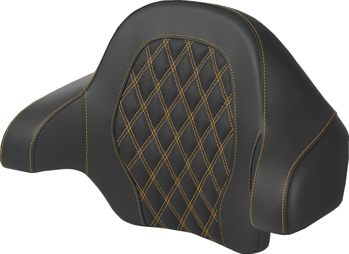Saddlemen Tour-Pak® Backrest Pad - Lattice Stitch - Gold Stitch - FL '14-'24