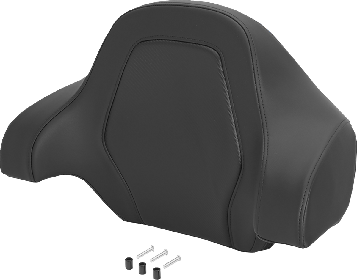 Saddlemen Deluxe Tour Pack Sissy Bar Pad - Black / Black Stitching / Carbon Fiber
