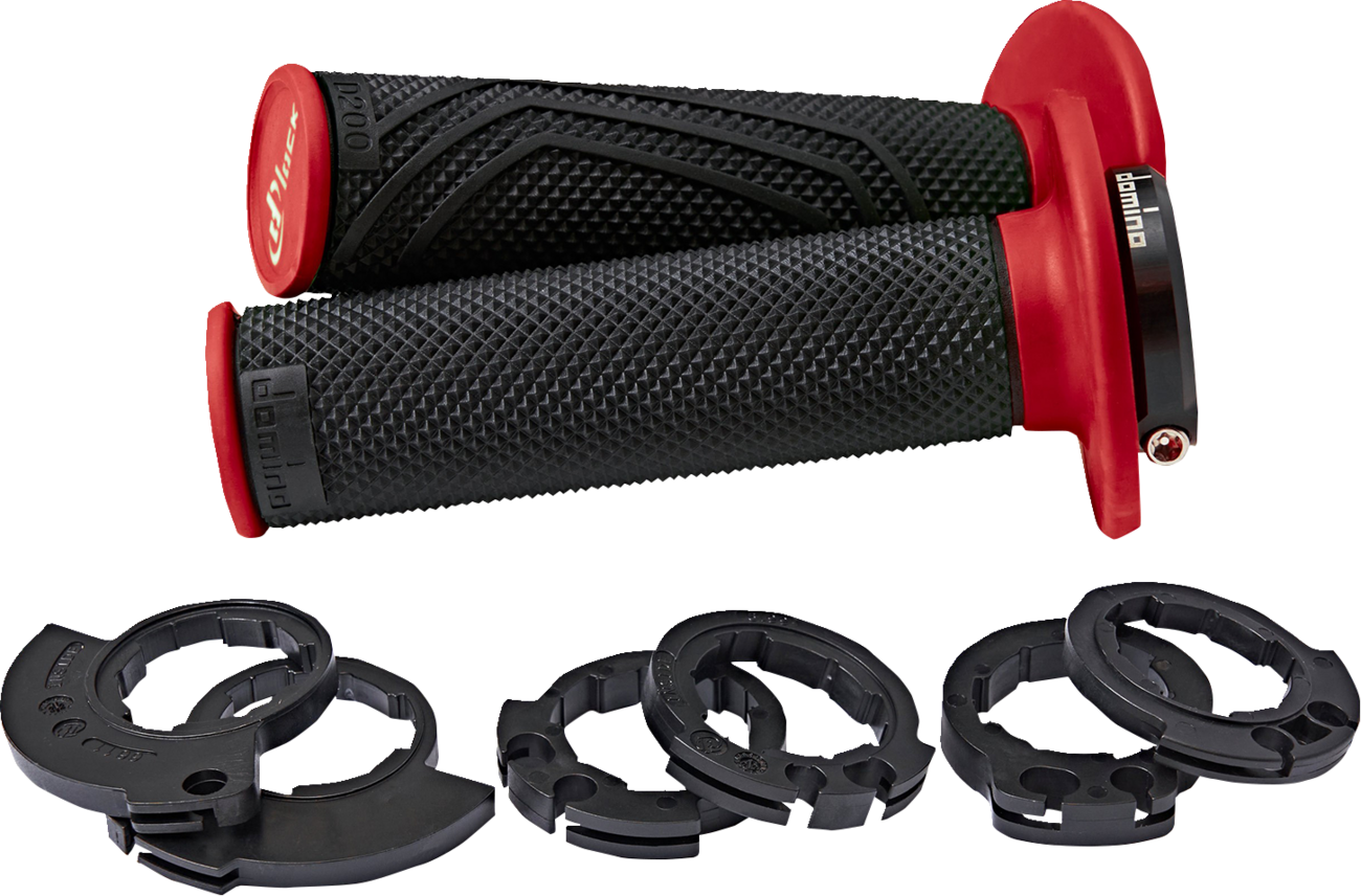 Domino D200 Lock-On Grips - Black/Red