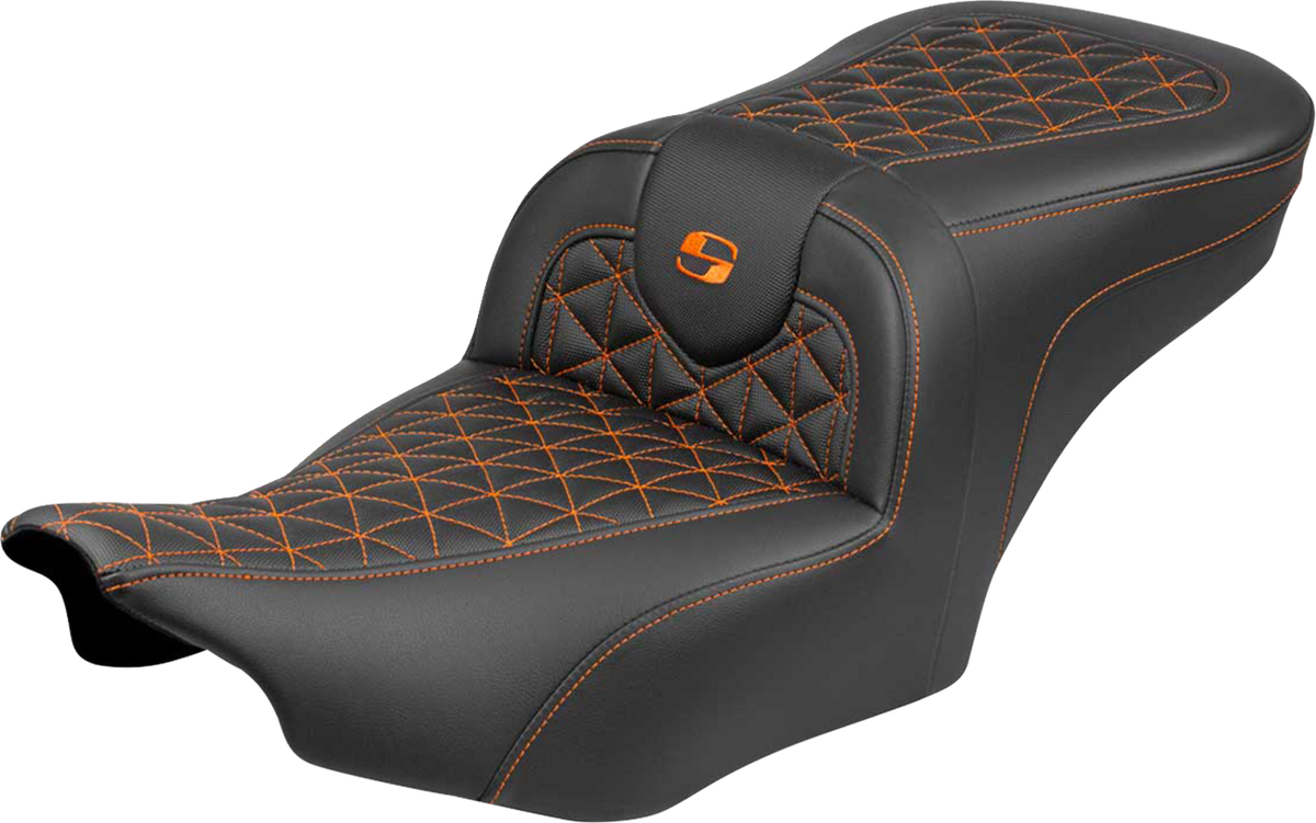 Saddlemen Roadsofa™ Seat - Without Backrest - Orange Stitch - FLH/FLT '23-'25