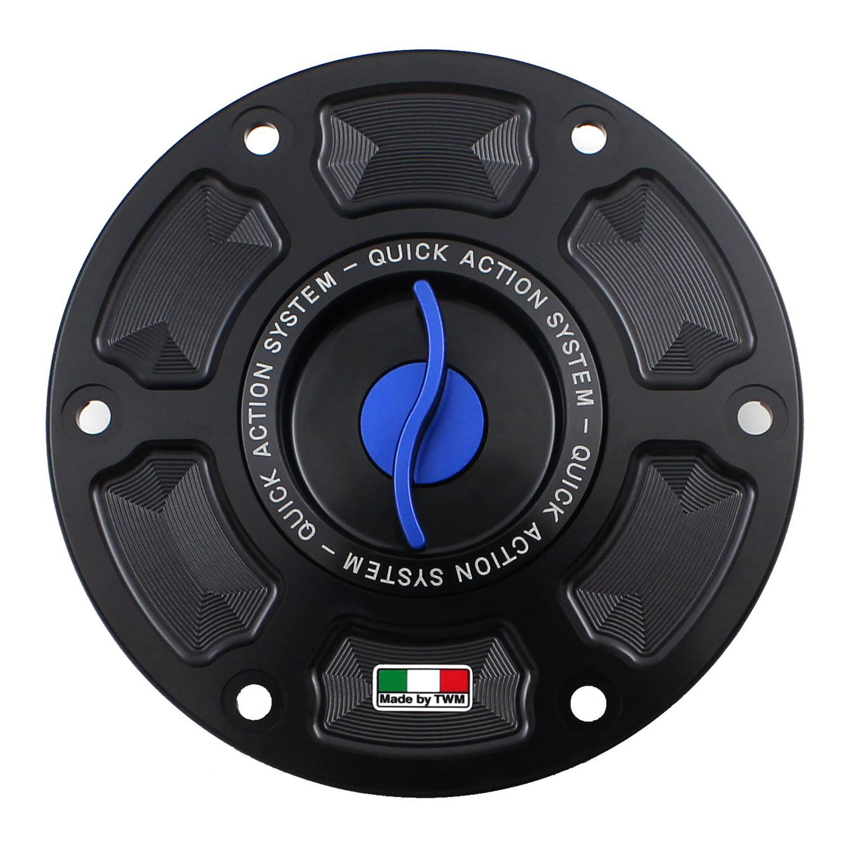 TWM CNC Aluminum Gas Cap / Fuel Cap with Blue Center Cap for KTM Motorcycles
