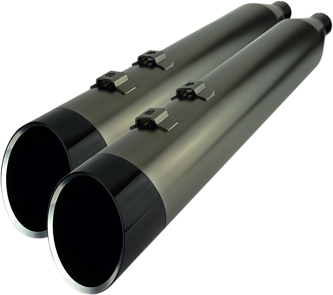 Khrome Werks 4-1/2" HP-Plus® Slip-On Mufflers - Smoked Chrome With Edge - Touring
